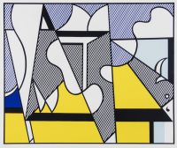 Lichtenstein Roy Lichtenstein Kuh, die abstrakten Leinwanddruck geht