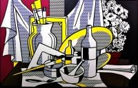Lichtenstein Still Life مع لوحة مطبوعة على القماش