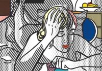 Lichtenstein Thinking Nude Leinwanddruck