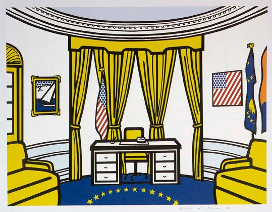 Tableaux sur toile, reproduction de Lictenstein The Oval Office