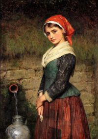 Lidderdale Charles Sillem Mädchen an einem Brunnen 1878