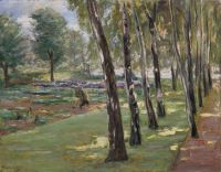Liebermann Max An Avenue Of Birch Trees In The Wannsee Garden A View Of A Cabbage Field canvas print