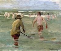 Liebermann Max Bathing Boys With Crab Fisherman 1902