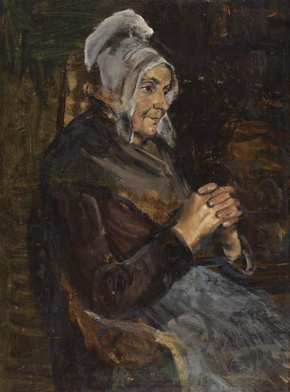 Liebermann Max Hollanderin Mit Wei Er Haube Ca. 1881 canvas print