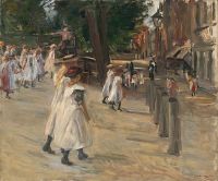 ليبرمان ماكس في الطريق إلى المدرسة في لوحة قماشية إيدام 1904
