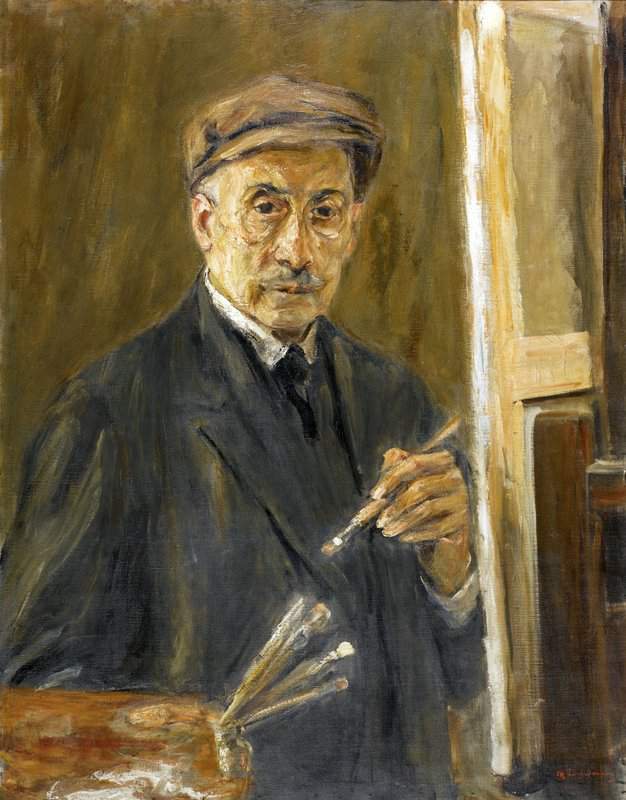 Liebermann Max Self Portrait Wearing A Coat With Brush And Palette canvas print