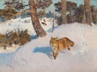 Liljefors Bruno Dogs Hunting A Fox