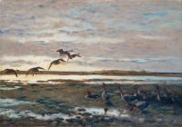 Liljefors Bruno Geese In The Field canvas print