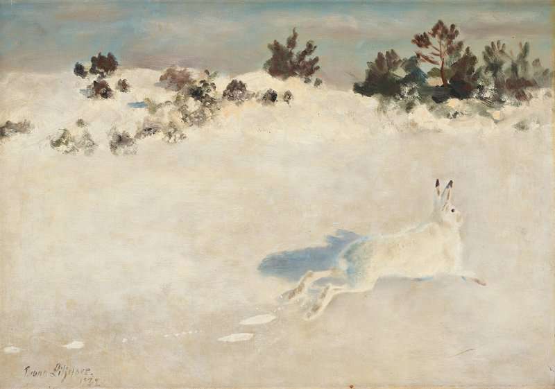 Liljefors Bruno Winter Landscape With Hare canvas print