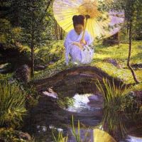 ليلا كابوت بيري في حديقة يابانية 1898-1901