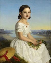 Lindegren Amalia Portratt Forestallande En Ung Lilly Von Ehrenclou Ca. 1850 قماش مطبوع