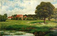Linton James Dromgole Sheep In The Pasture Said To Be New House Park St. Albans canvas print
