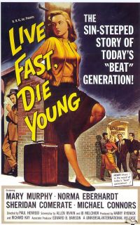 Vive rápido, muere joven, 1958, póster de película
