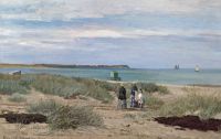 Locher Carl A Summer Day On The Beach In Hornb K 1884 canvas print