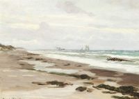 Locher Carl An Overcast Day With A Fresh Breeze From The West At Gammel Skagen