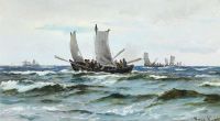Locher Carl Seascape With Numerous Sailing Boats canvas print