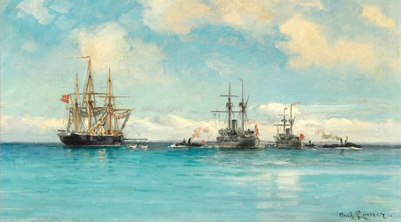 Locher Carl Seascape With Numerous Ships canvas print