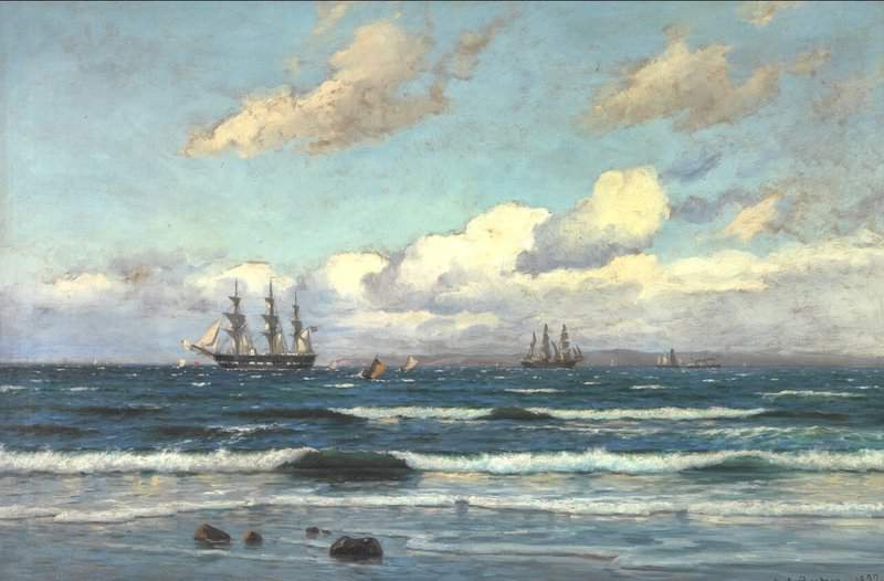 Locher Carl Seascape With Sailing Ships Off The Danish Coast 1892 canvas print