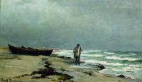 Locher Carl Skagen S South Beach With Fisherman Bearing His Catch canvas print