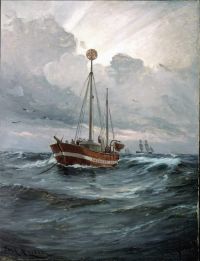 Locher Carl The Lightship At Skagen Reef canvas print