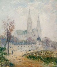 Loiseau Gustave Cathedrale De Chartres Effet De Brouillard 1931
