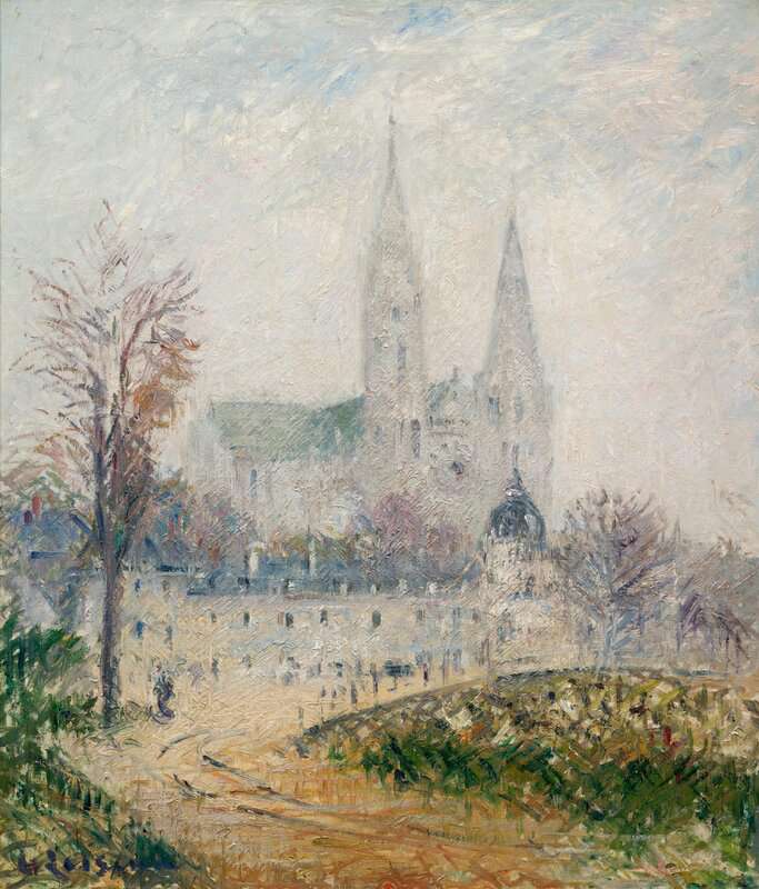 Loiseau Gustave Cathedrale De Chartres Effet De Brouillard 1931 canvas print