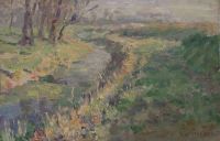 Loiseau Gustave Stream Landscape في الريف 1916