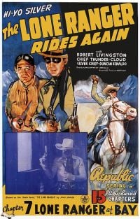 Lone Ranger Rides Again Chapter7 1939 Movie Poster stampa su tela