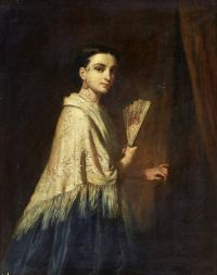 Long Edwin Spanish Lady With A Fan canvas print