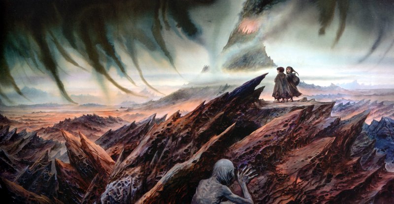 Lotr Near Mordor - Sam Frodo And Gollum canvas print