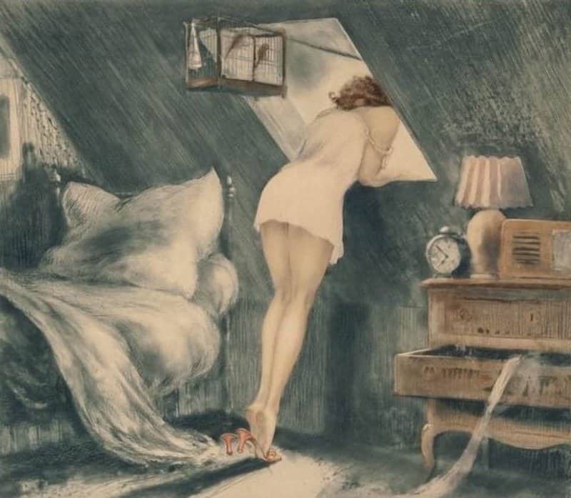 Louis Icart Attic Room 1940 canvas print