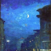 لويس إم.إيلشيميوس شارع المدينة في ضوء القمر C. 1908