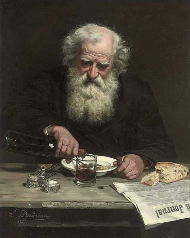 Tableaux sur toile, reproduction de Louise Dubreau The Old Lodger - 1877