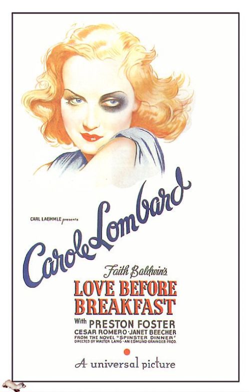 Love Before Breakfast 1936 Movie Poster canvas print