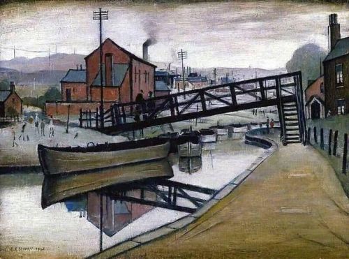 Lowry Barges On A Canal 1941 canvas print