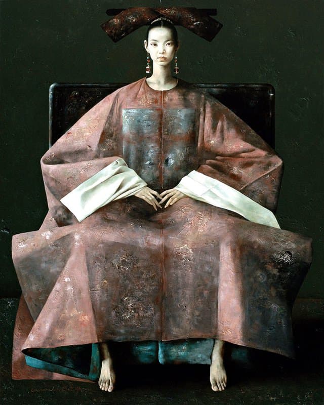 Tableaux sur toile, reproduction de Lu Jianjun Donna In Viola