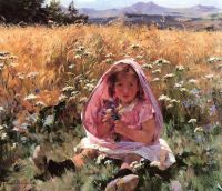 Lucas Robiquet Marie Little Girl In A Field Of Barley canvas print