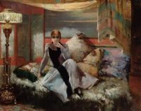 Lucas Robiquet Marie Young Woman Reading Cards canvas print