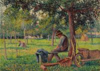 Luce Maximilien Eragny Rodo Pissarro im Garten seines Vaters 1895