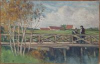Luce Maximilien Le Pont D Herville Le Petit Bras De Seine 1917 canvas print