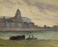 Luce Maximilien Le Treport Barken Echouees Devant L Eglise Ca. 1935 37
