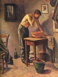 Luce Maximilien Man Washing 1887 canvas print