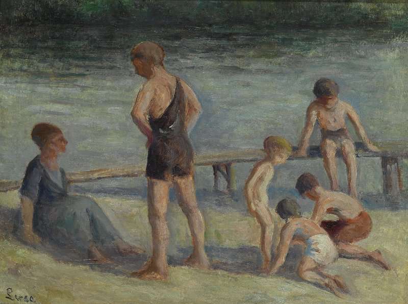 Luce Maximilien Mericourt Baigneurs Pre Du Plongeoir Ca. 1935 canvas print