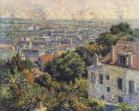 Luce Maximilien Montmartre von der Rue Corot Blick auf Saint Denis um 1900