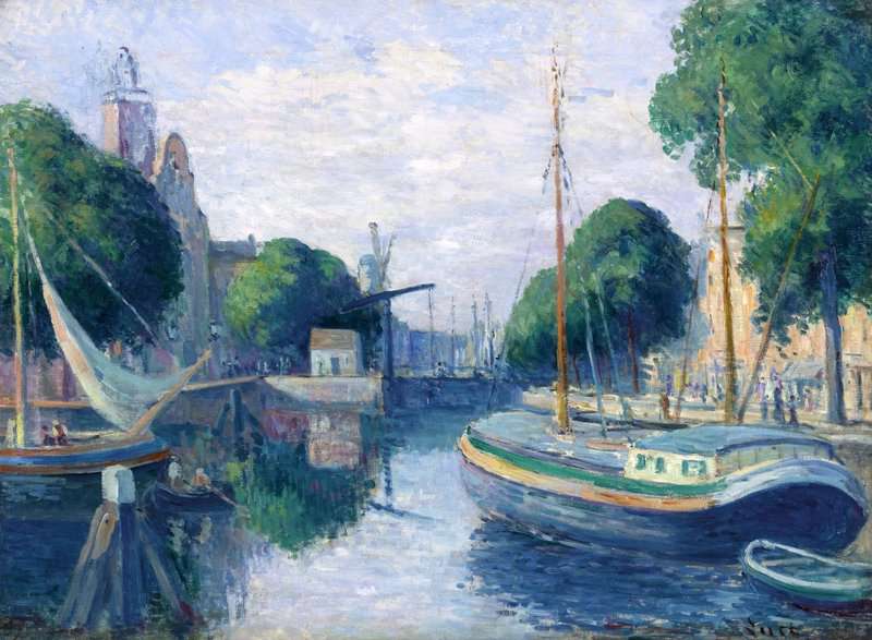 Luce Maximilien Peniches Sur Le Canal Rotterdam 1908 canvas print