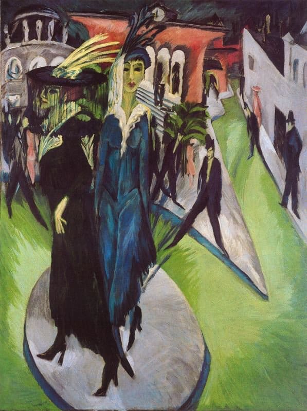 Tableaux sur toile, reproduction de Ludwig Kirchner Potsdamer Platz - 1914