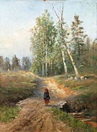 Luksh Makovskaya Elena A Girl On A Country Lane 1888