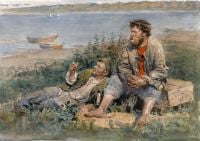 Luksh Makovskaya Elena Fishermen By The Volga 1896 canvas print