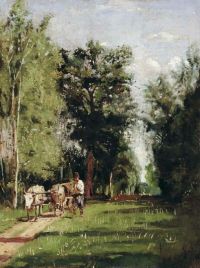 Luksh Makovskaya Elena Landscape With Water Cart