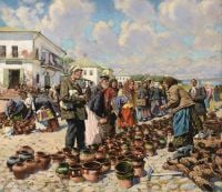 Luksh Makovskaya Elena Market Scene 1920 canvas print